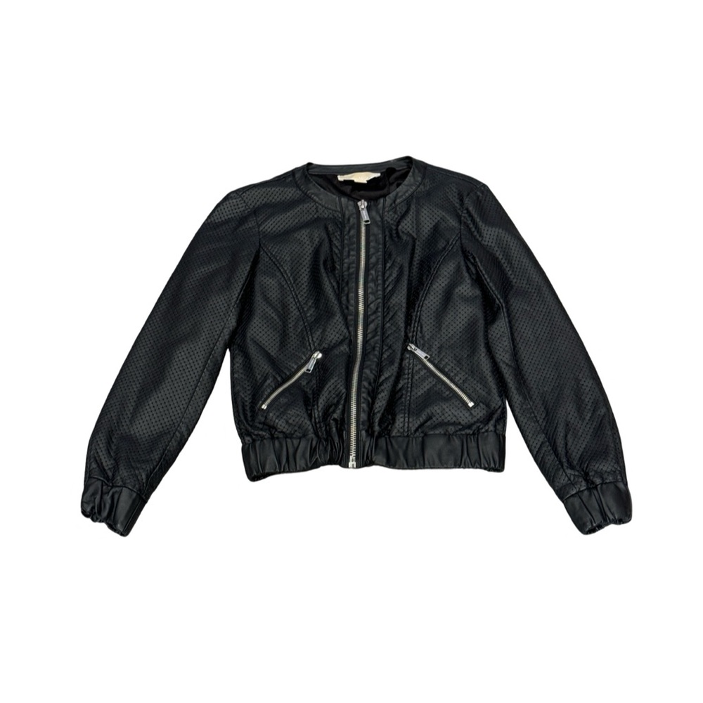 Michael Kors women’s jacket - size XS black perforated faux leather bomber style